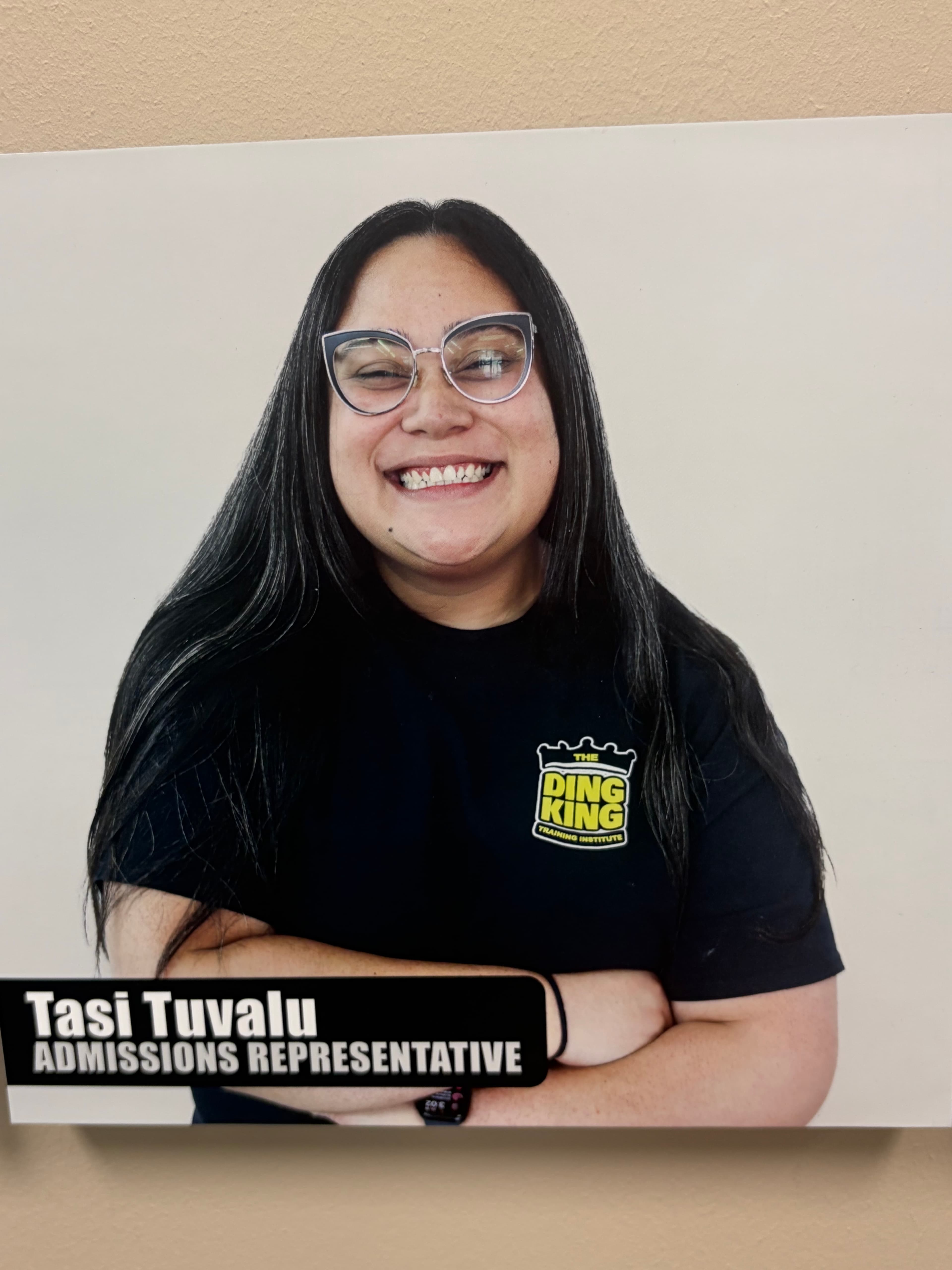Tasi Tuvalu, Admissions Representative at the training school